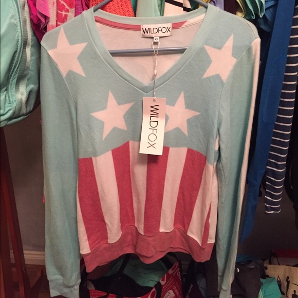COPY - Wildfox couture stars stripes jumper sweater xs - Picture 1 of 3